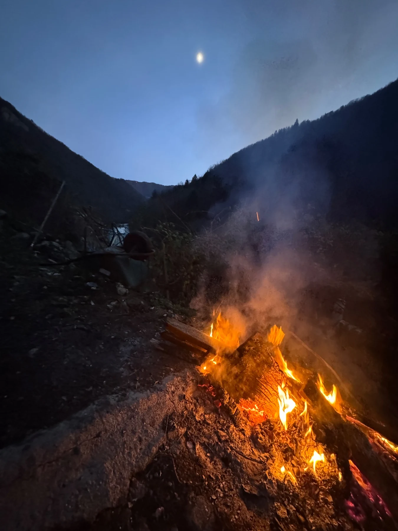 Fire burning